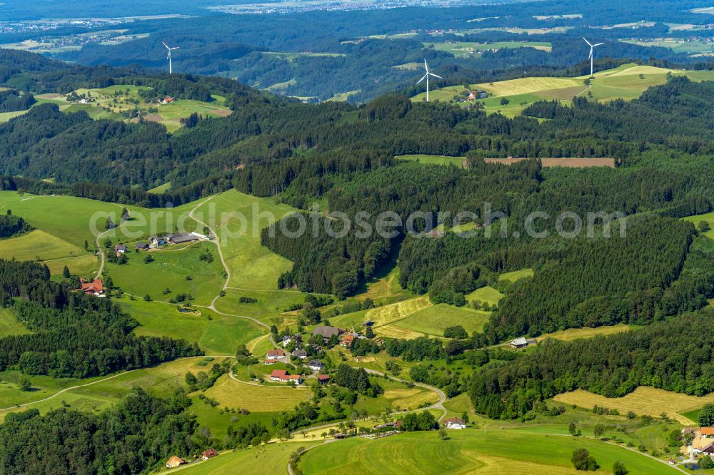 Aerial image Biederbach - Village - view on the edge of forested areas in Biederbach in the state Baden-Wuerttemberg, Germany