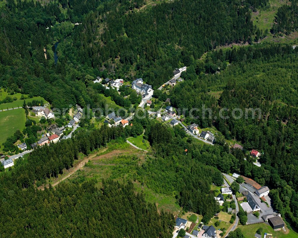 Brand from the bird's eye view: Village - view on the edge of forested areas in Brand in the state Bavaria, Germany