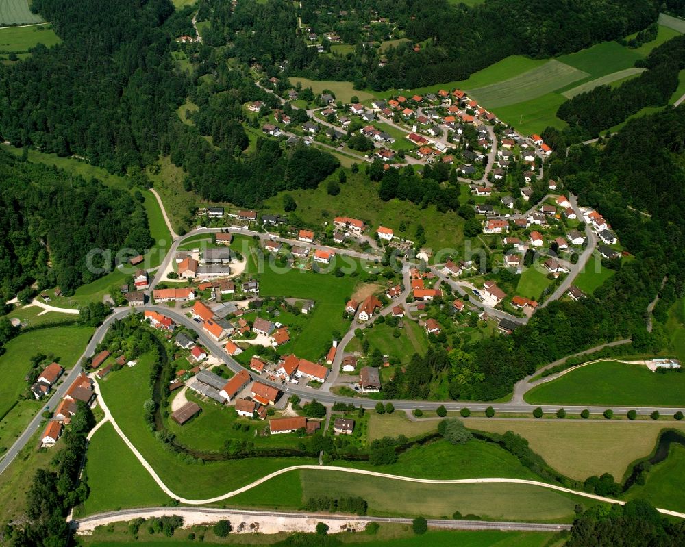 Aerial photograph Bronnen - Village - view on the edge of forested areas in Bronnen in the state Baden-Wuerttemberg, Germany