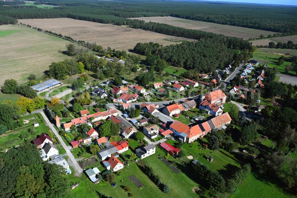 Dorst from above - Village - view on the edge of forested areas in Dorst in the state Saxony-Anhalt, Germany