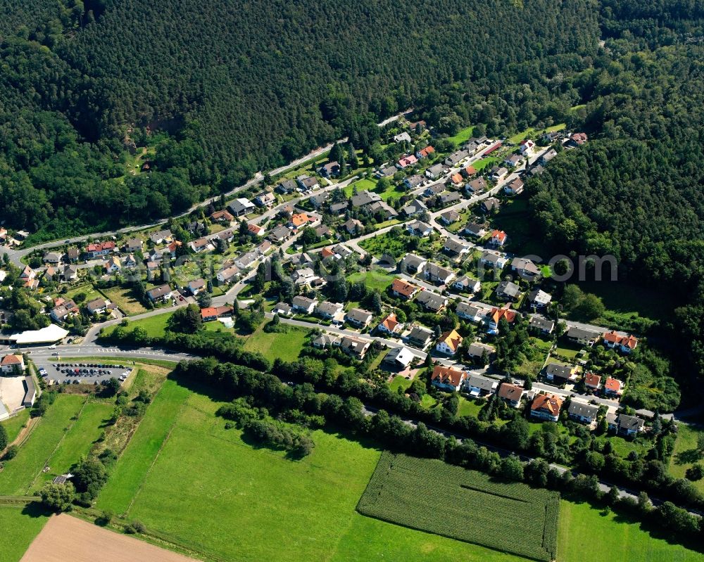 Dusenbach from above - Village - view on the edge of forested areas in Dusenbach in the state Hesse, Germany