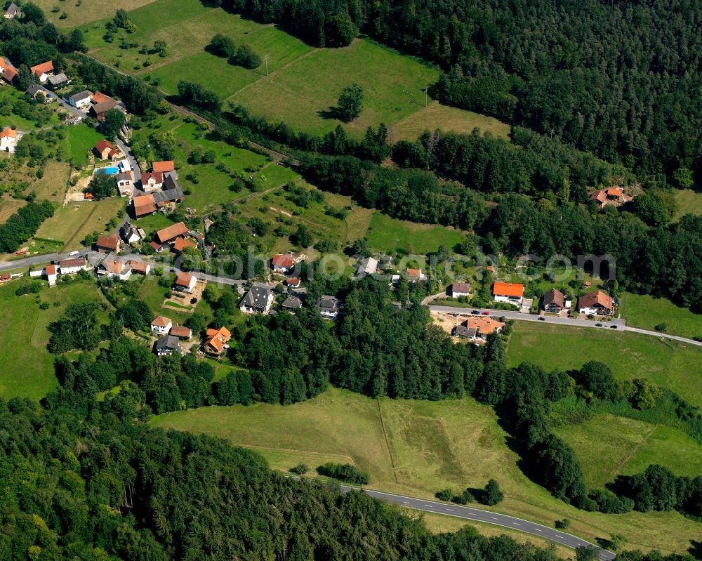 Ebersberg from above - Village - view on the edge of forested areas in Ebersberg in the state Hesse, Germany