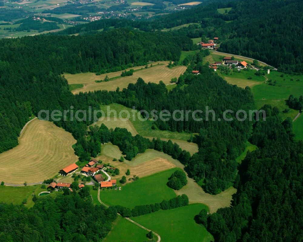 Aerial image Edersberg - Village - view on the edge of forested areas in Edersberg in the state Bavaria, Germany