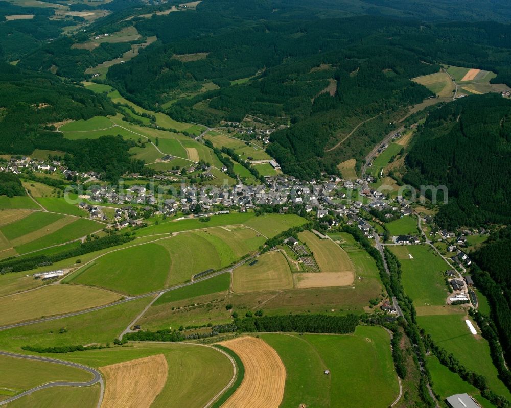 Elsoff from the bird's eye view: Village - view on the edge of forested areas in Elsoff in the state North Rhine-Westphalia, Germany