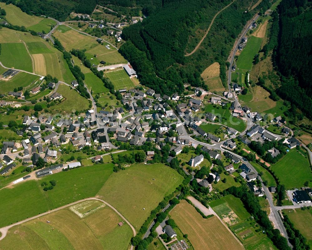 Elsoff from above - Village - view on the edge of forested areas in Elsoff in the state North Rhine-Westphalia, Germany