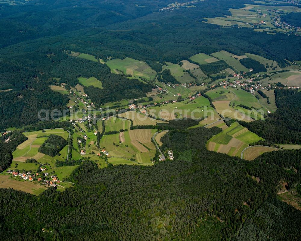 Aerial image Falken-Gesäß - Village - view on the edge of forested areas in Falken-Gesäß in the state Hesse, Germany