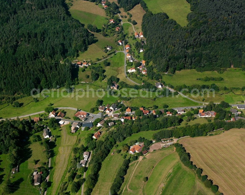 Aerial image Falken-Gesäß - Village - view on the edge of forested areas in Falken-Gesäß in the state Hesse, Germany