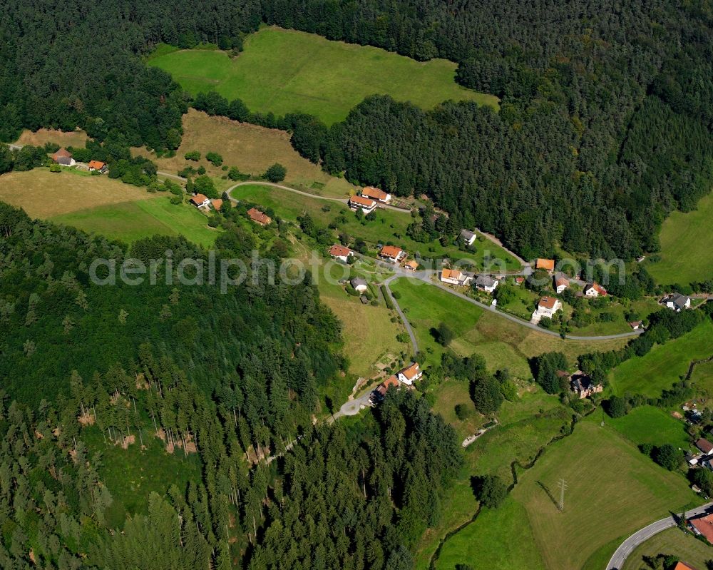 Aerial photograph Falken-Gesäß - Village - view on the edge of forested areas in Falken-Gesäß in the state Hesse, Germany