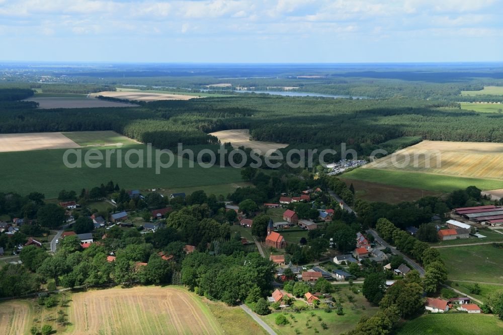 Aerial image Ferbitz - Village - view on the edge of forested areas in Ferbitz in the state Brandenburg, Germany