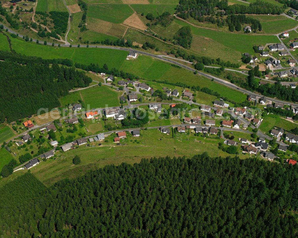 Aerial image Feudingen - Village - view on the edge of forested areas in Feudingen in the state North Rhine-Westphalia, Germany