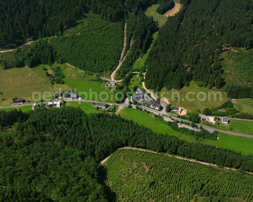 Aerial image Feudingen - Village - view on the edge of forested areas in Feudingen in the state North Rhine-Westphalia, Germany