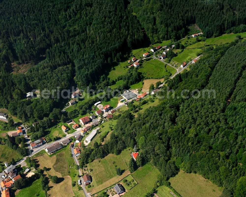 Aerial image Finkenbach - Village - view on the edge of forested areas in Finkenbach in the state Hesse, Germany