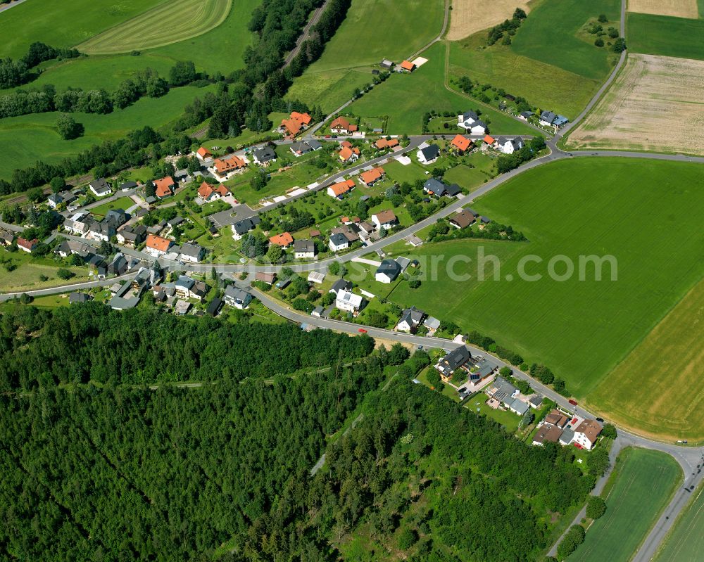 Aerial image Förbau - Village - view on the edge of forested areas in Förbau in the state Bavaria, Germany