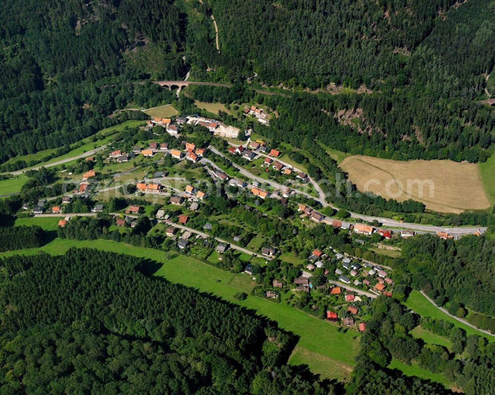 Friedrichsdorf from above - Village - view on the edge of forested areas in Friedrichsdorf in the state Baden-Wuerttemberg, Germany