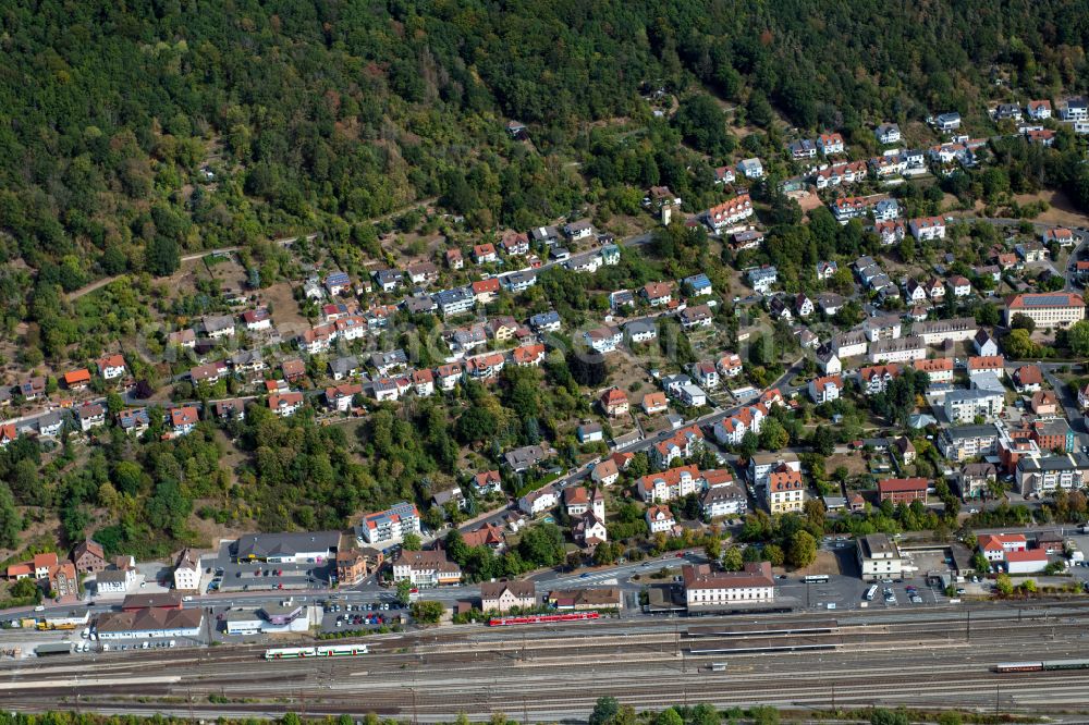 Aerial photograph Gemünden am Main - Village - view on the edge of forested areas in Gemünden am Main in the state Bavaria, Germany