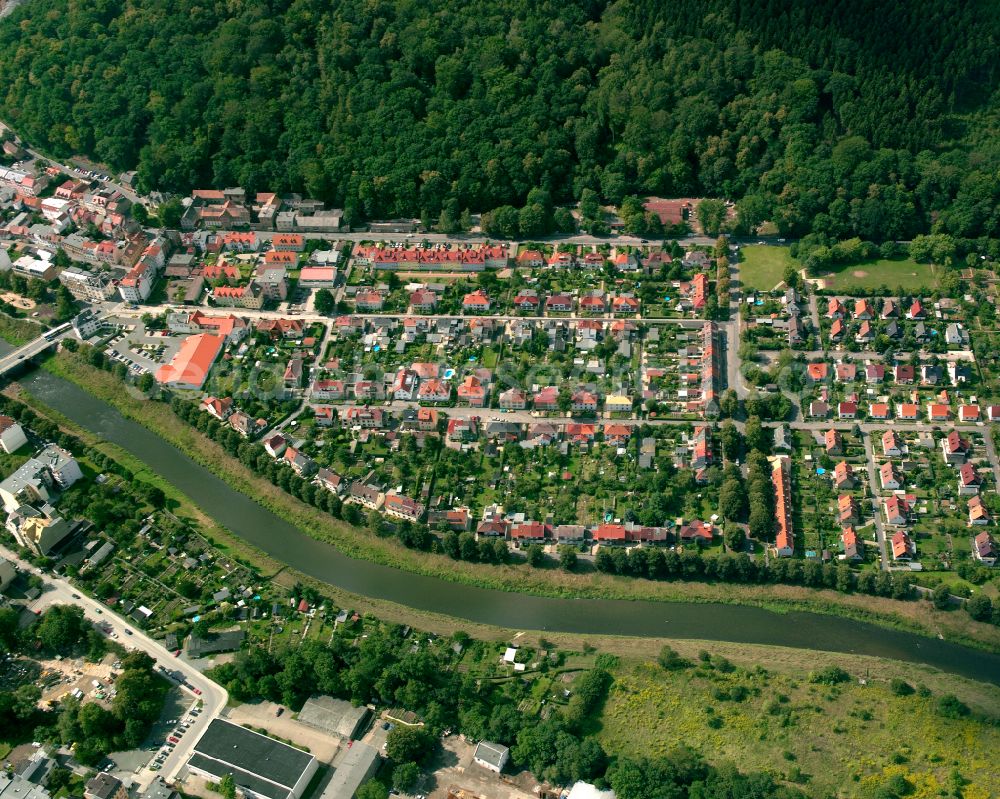 Aerial photograph Gera - Village - view on the edge of forested areas in Gera in the state Thuringia, Germany