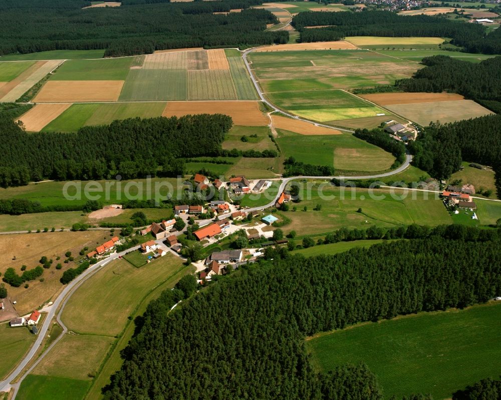 Aerial photograph Gersbach - Village - view on the edge of forested areas in Gersbach in the state Bavaria, Germany