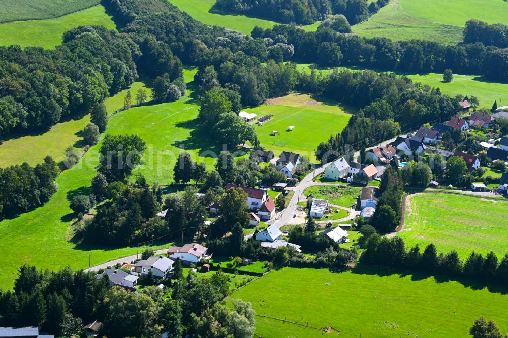 Aerial photograph Gospersgrün - Village - view on the edge of forested areas in Gospersgrün in the state Saxony, Germany