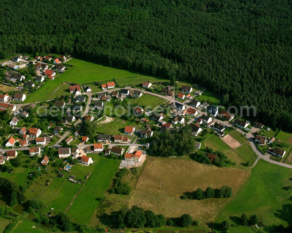 Aerial image Großohrenbronn - Village - view on the edge of forested areas in Großohrenbronn in the state Bavaria, Germany