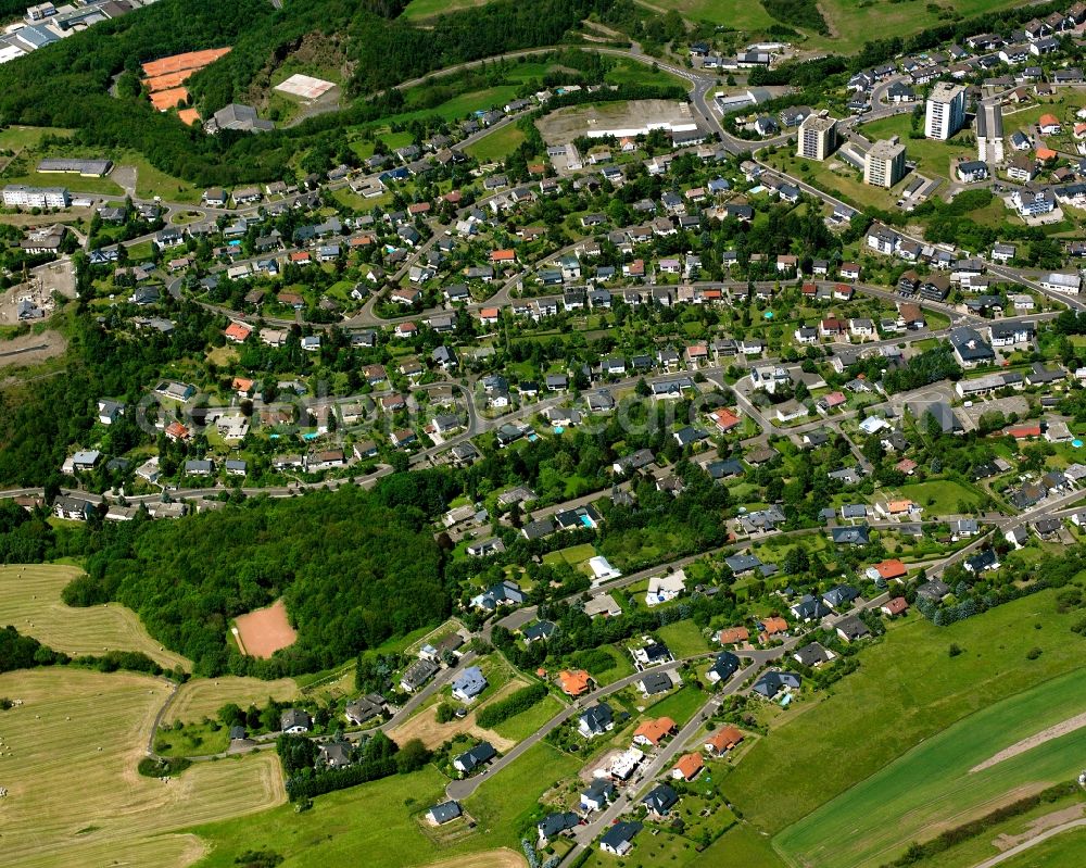 Aerial image Göttschied - Village - view on the edge of forested areas in Göttschied in the state Rhineland-Palatinate, Germany