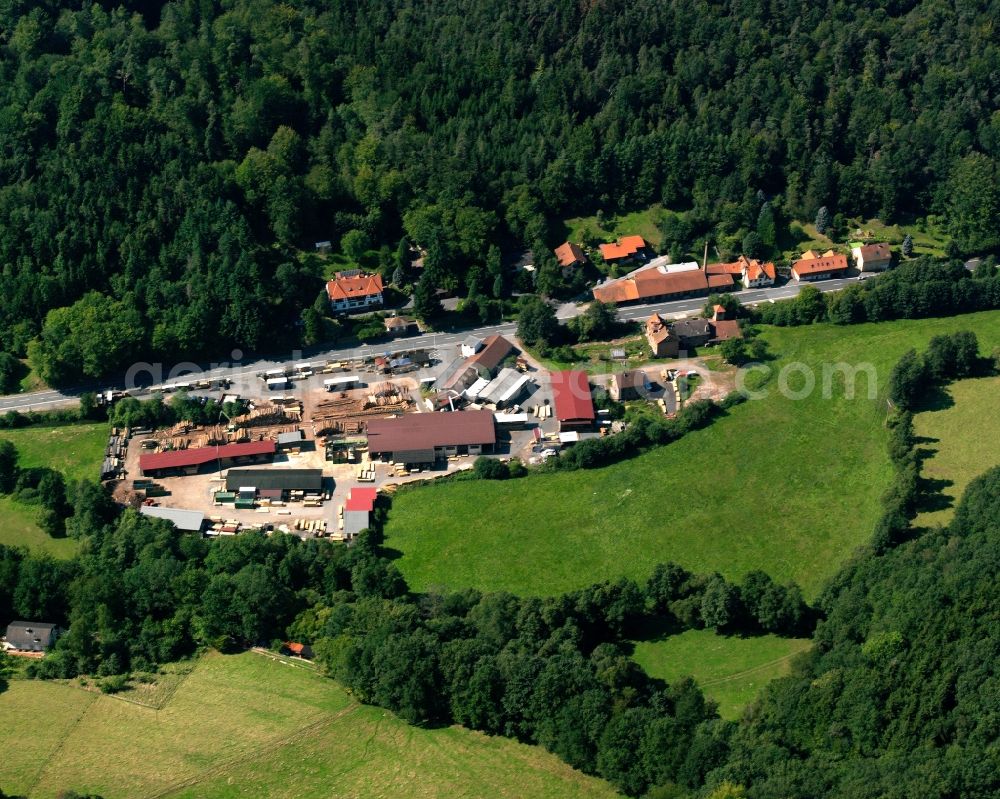 Haisterbach from the bird's eye view: Village - view on the edge of forested areas in Haisterbach in the state Hesse, Germany