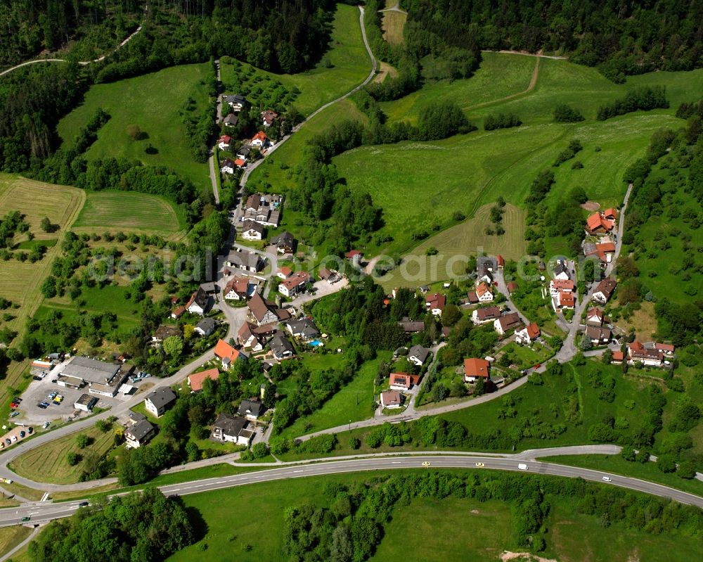 Harbach from above - Village - view on the edge of forested areas in Harbach in the state Baden-Wuerttemberg, Germany