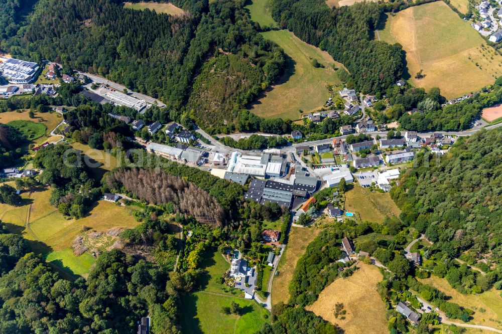 Aerial image Hasperbach - Village - view on the edge of forested areas in Hasperbach in the state North Rhine-Westphalia, Germany