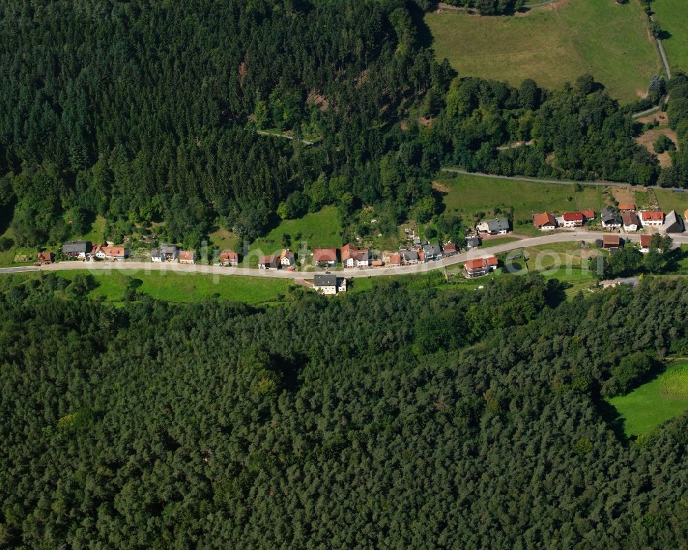 Aerial image Hebstahl - Village - view on the edge of forested areas in Hebstahl in the state Hesse, Germany