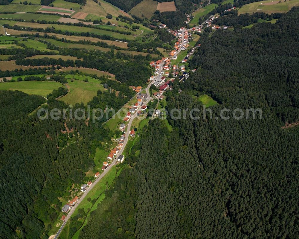 Aerial photograph Hebstahl - Village - view on the edge of forested areas in Hebstahl in the state Hesse, Germany