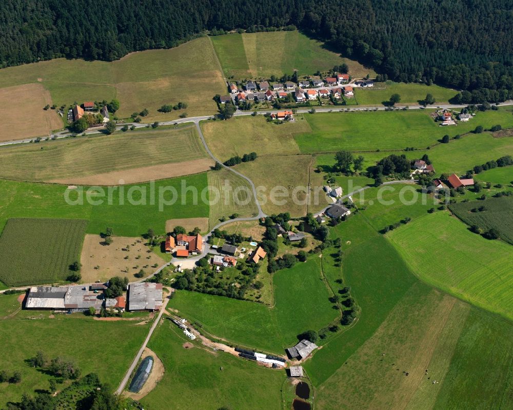 Aerial photograph Hiltersklingen - Village - view on the edge of forested areas in Hiltersklingen in the state Hesse, Germany