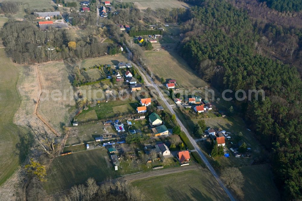 Aerial photograph Hohenwalde - Village - view on the edge of forested areas in Hohenwalde in the state Brandenburg, Germany