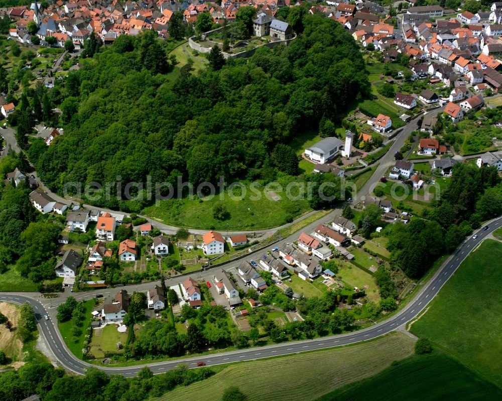 Aerial image Homberg (Ohm) - Village - view on the edge of forested areas in Homberg (Ohm) in the state Hesse, Germany