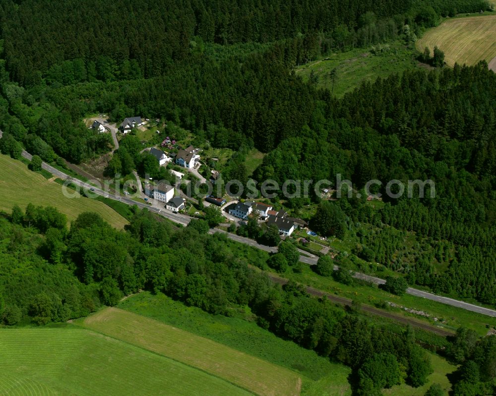 Hüttebruch from above - Village - view on the edge of forested areas in Hüttebruch in the state North Rhine-Westphalia, Germany