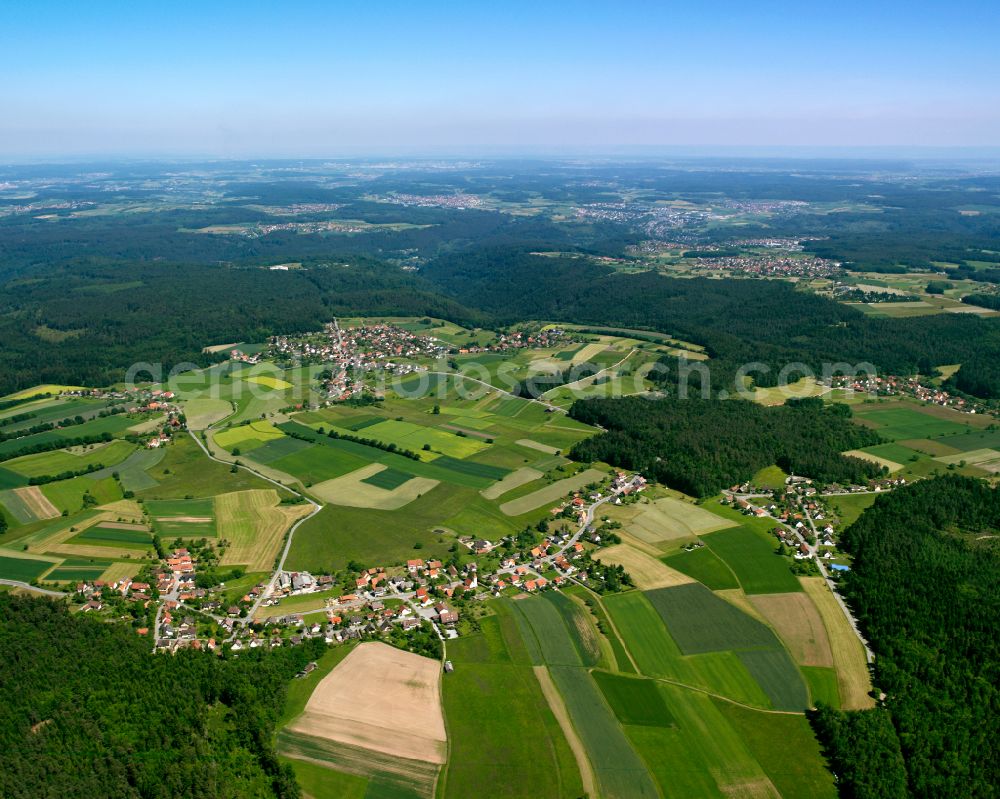 Igelsloch from the bird's eye view: Village - view on the edge of forested areas in Igelsloch in the state Baden-Wuerttemberg, Germany