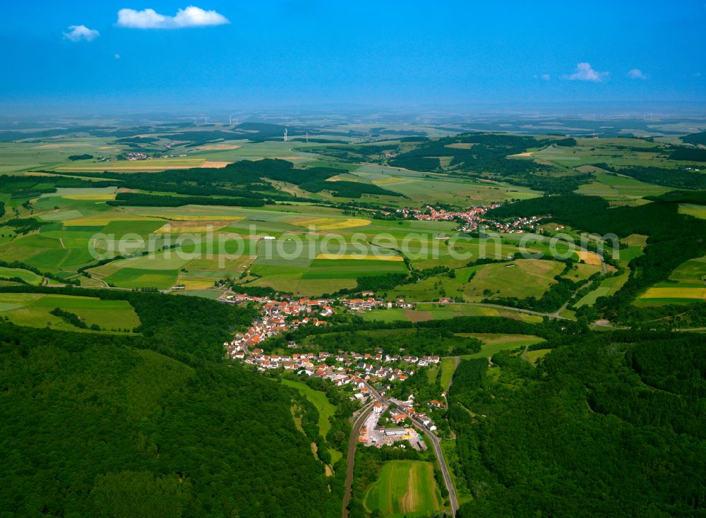 Imsweiler from above - Village - view on the edge of forested areas in Imsweiler in the state Rhineland-Palatinate, Germany