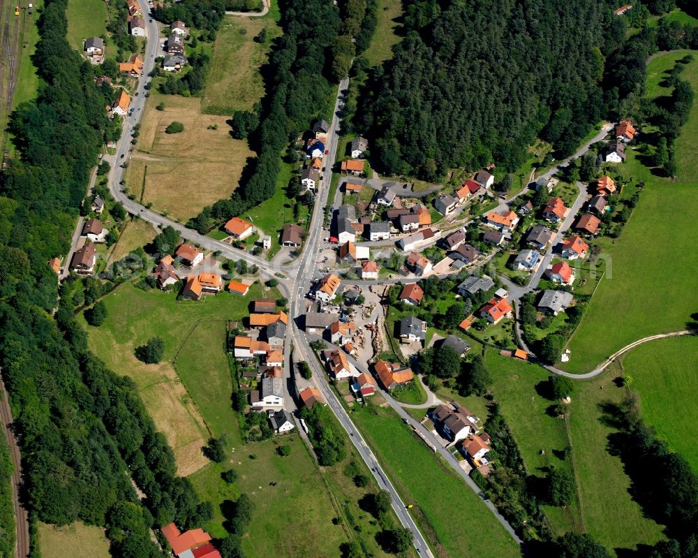 Aerial photograph Kailbach - Village - view on the edge of forested areas in Kailbach in the state Hesse, Germany