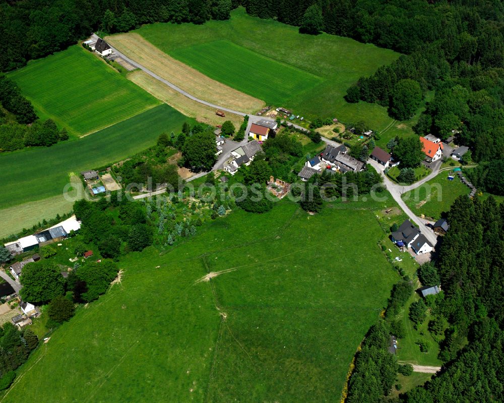 Aerial image Kierspe - Village - view on the edge of forested areas in Kierspe in the state North Rhine-Westphalia, Germany