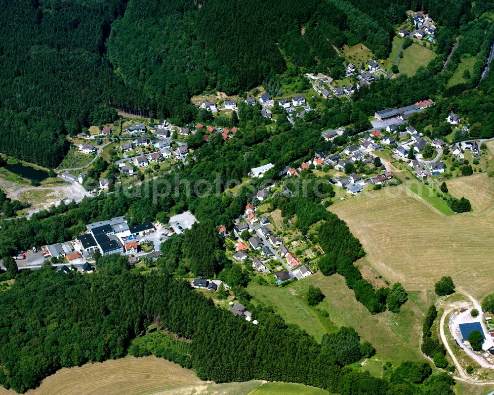 Aerial photograph Kierspe - Village - view on the edge of forested areas in Kierspe in the state North Rhine-Westphalia, Germany