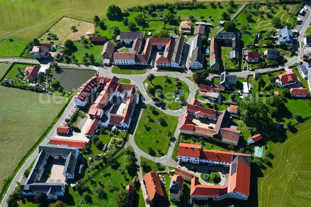 Aerial image Kleindraxdorf - Village - view on the edge of forested areas in Kleindraxdorf in the state Thuringia, Germany