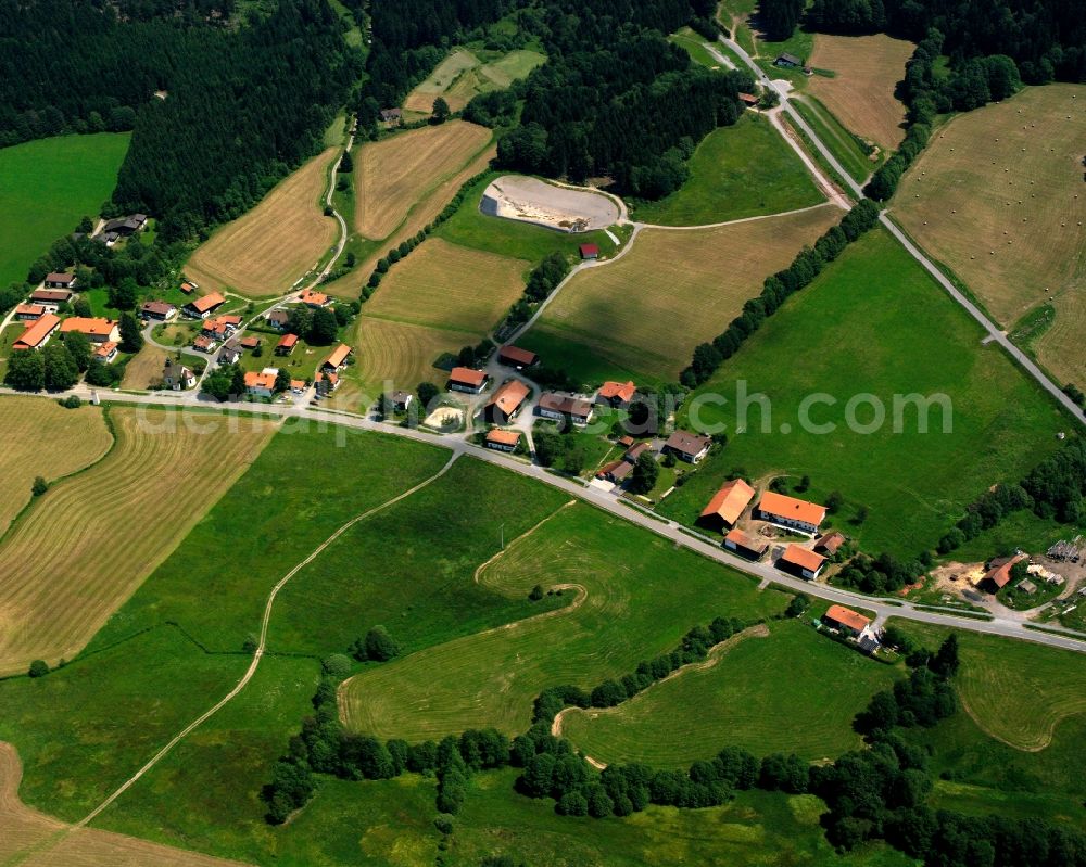 Klinglbach from above - Village - view on the edge of forested areas in Klinglbach in the state Bavaria, Germany