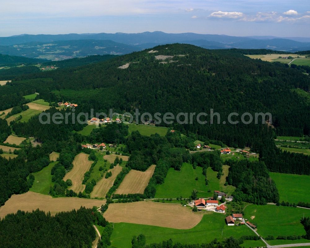 Klingldorf from above - Village - view on the edge of forested areas in Klingldorf in the state Bavaria, Germany