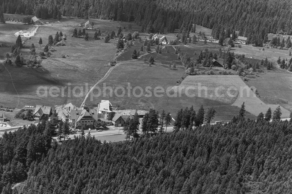 Kniebis from above - Village - view on the edge of forested areas in Kniebis in the state Baden-Wuerttemberg, Germany