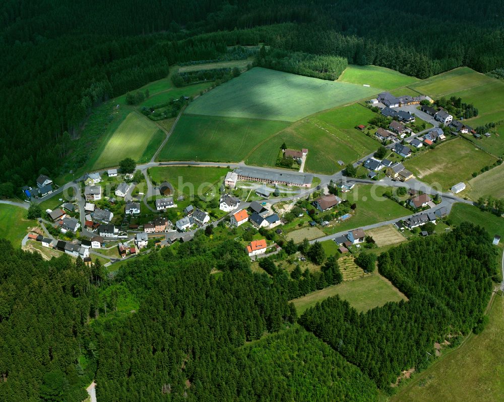 Aerial photograph Lerchenhügel - Village - view on the edge of forested areas in Lerchenhügel in the state Bavaria, Germany