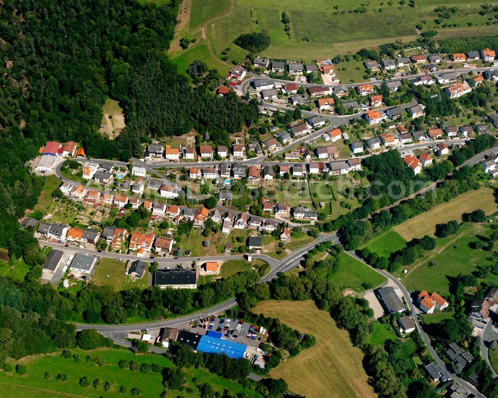 Lützel-Wiebelsbach from above - Village - view on the edge of forested areas in Lützel-Wiebelsbach in the state Hesse, Germany