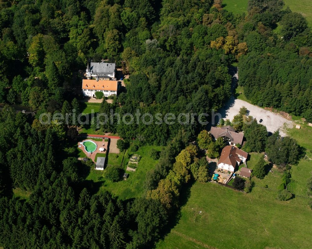 Michelstadt from above - Village - view on the edge of forested areas in Michelstadt in the state Hesse, Germany