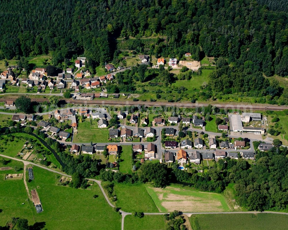 Aerial image Mümling-Grumbach - Village - view on the edge of forested areas in Mümling-Grumbach in the state Hesse, Germany