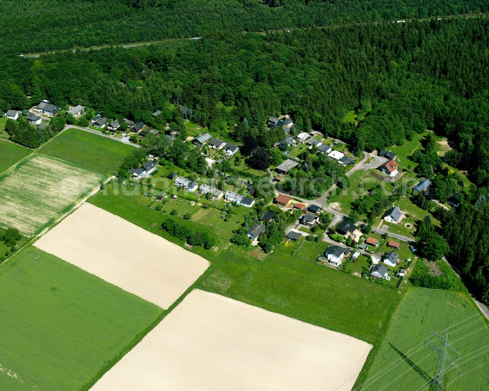 Nenzhäuserhof from the bird's eye view: Village - view on the edge of forested areas in Nenzhäuserhof in the state Rhineland-Palatinate, Germany