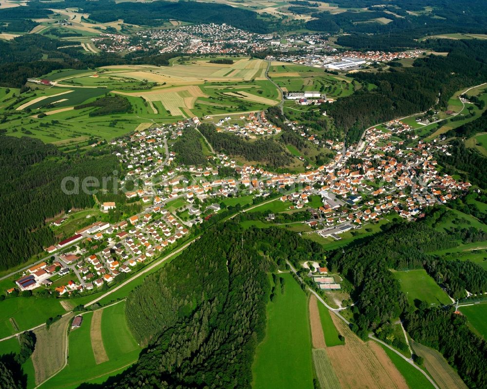 Aerial photograph Neufra - Village - view on the edge of forested areas in Neufra in the state Baden-Wuerttemberg, Germany