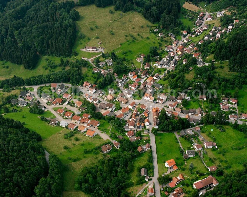 Neulautern from above - Village - view on the edge of forested areas in Neulautern in the state Baden-Wuerttemberg, Germany