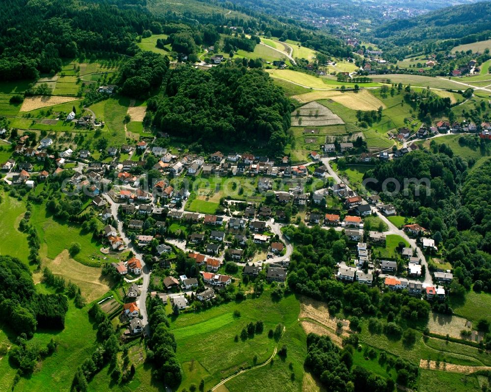 Neusatz from the bird's eye view: Village - view on the edge of forested areas in Neusatz in the state Baden-Wuerttemberg, Germany